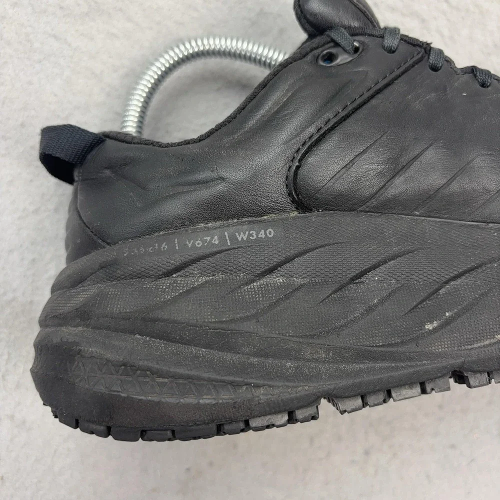 Hoka One One Bondi SR Shoes Womens Size 7 Black Sneakers Cushioned Leather